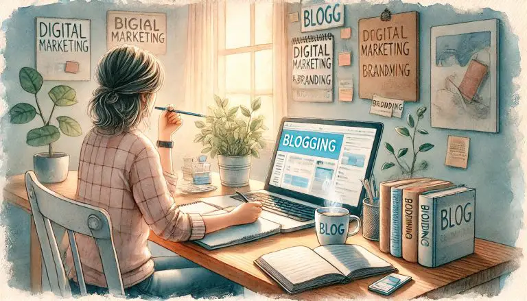 صورة مائية تعبر عن العلامة التجارية للمدونة blogging branding – هوية مرئية ونبرة كتابية تميز المدونة.